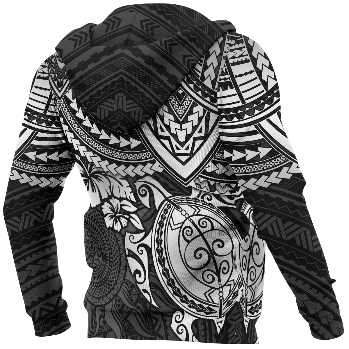 Hoodie Polynesian White Turtle - Polynesian Pride
