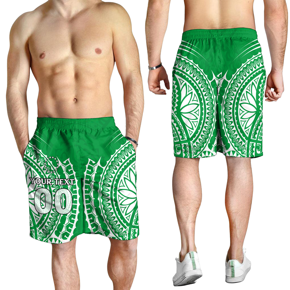 (Custom Personalised) Cook Islands Mitiaro Men Short - Tribal Pattern - LT12 - Polynesian Pride