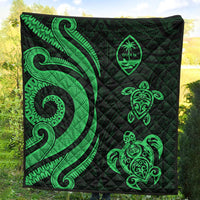 Guam Polynesian Premium Quilt - Green Tentacle Turtle - Polynesian Pride
