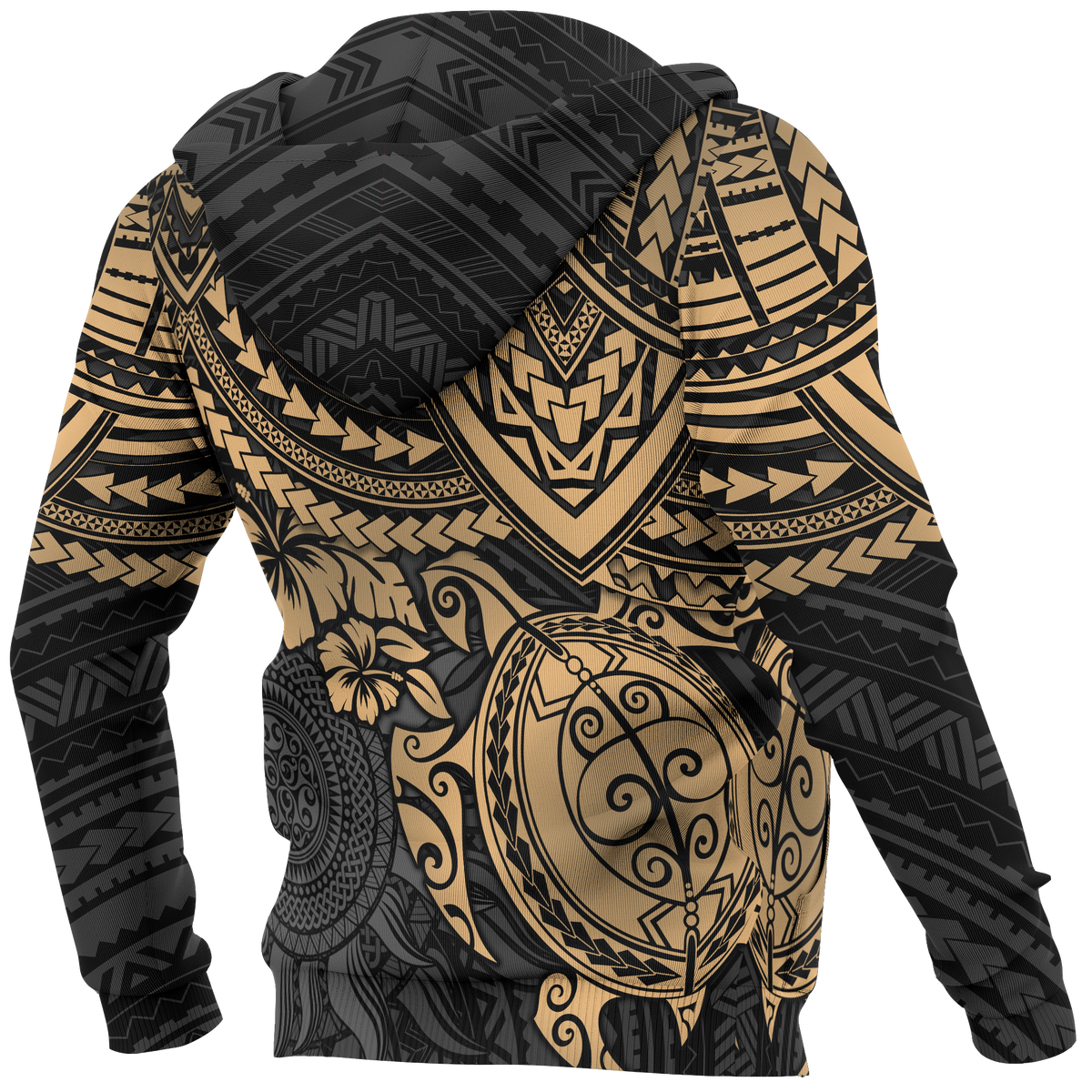 Hoodie Polynesian Golden Turtle - Polynesian Pride