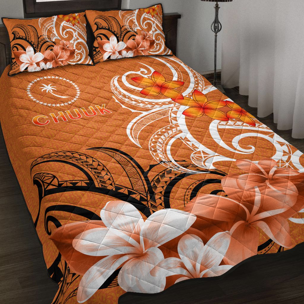 Chuuk Quilt Bed Set - Chuuk Spirit Orange - Polynesian Pride
