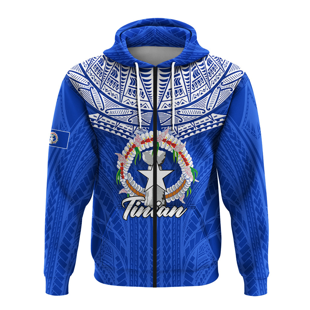 Custom Northern Mariana Islands Tinian Zip Hoodie LT12 - Polynesian Pride