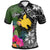 Papua New Guinea Custom Polo Shirt Turtle Plumeria Banana Leaf Unisex Black - Polynesian Pride