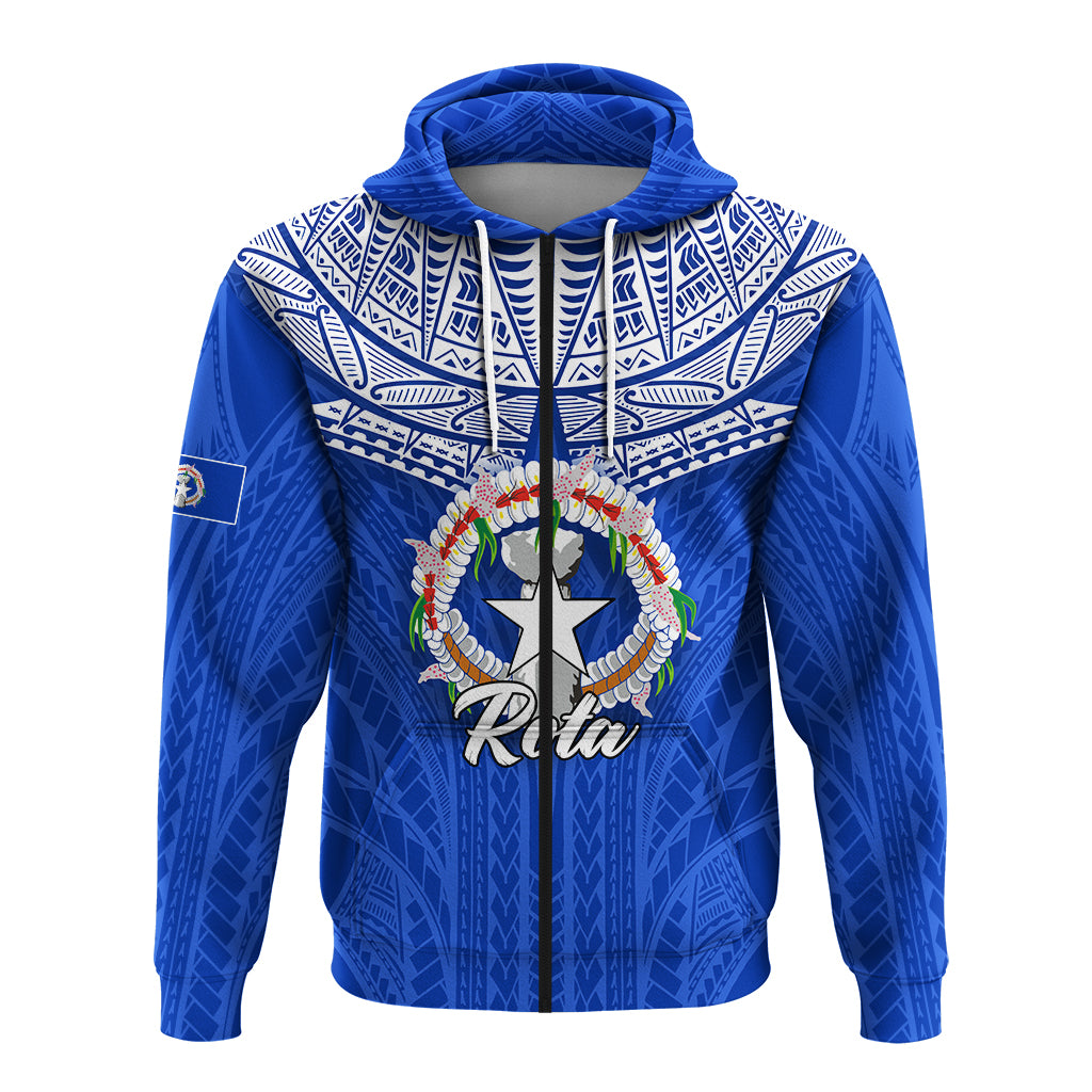 Custom Northern Mariana Islands Rota Zip Hoodie LT12 - Polynesian Pride
