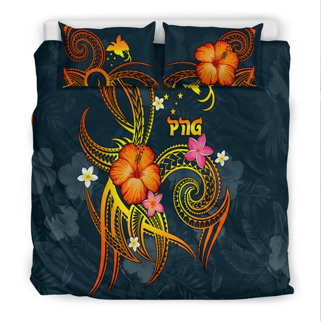 Papua New Guinea Polynesian Bedding Set - Legend of Papua New Guinea (Blue) - Polynesian Pride