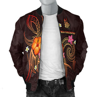New Caledonia Polynesian Men's Bomber Jacket - Legend of New Caledonia (Red) - Polynesian Pride
