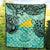 Tokelau Premium Quilt - Vintage Floral Pattern Green Color - Polynesian Pride
