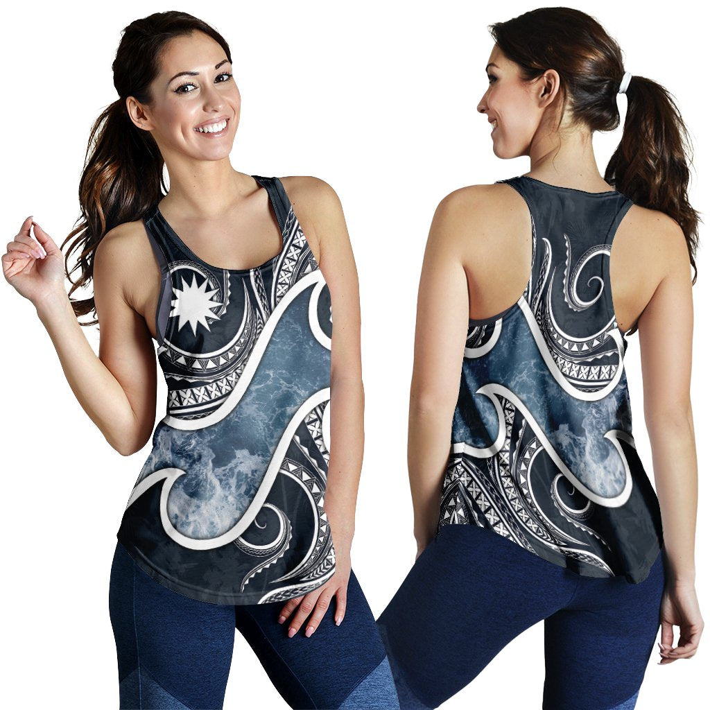 Nauru Polynesian Women's Racerback Tank - Ocean Style - Polynesian Pride
