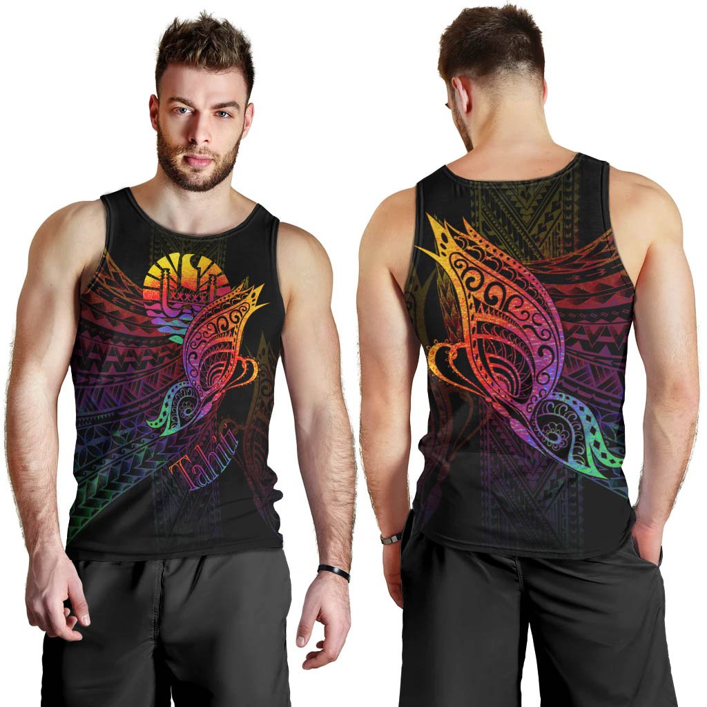 Tahiti Men Tank Top - Butterfly Polynesian Style - Polynesian Pride