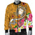 Fiji Men's Bomber Jacket - Turtle Plumeria (Gold) Gold - Polynesian Pride