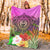 Guam Polynesian Premium Blanket - Manta Ray Tropical Flowers - Polynesian Pride
