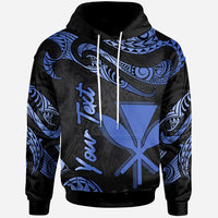 Hawaii Kanaka Maoli Polynesian Custom Hoodie Polynesian Tattoo Blue Version Unisex Blue - Polynesian Pride