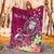 Fiji Custom Personalised Premium Blanket - Turtle Plumeria (Pink) - Polynesian Pride