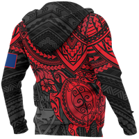 Guam Polynesian Hoodie (Zip up) Red Turtle - Polynesian Pride