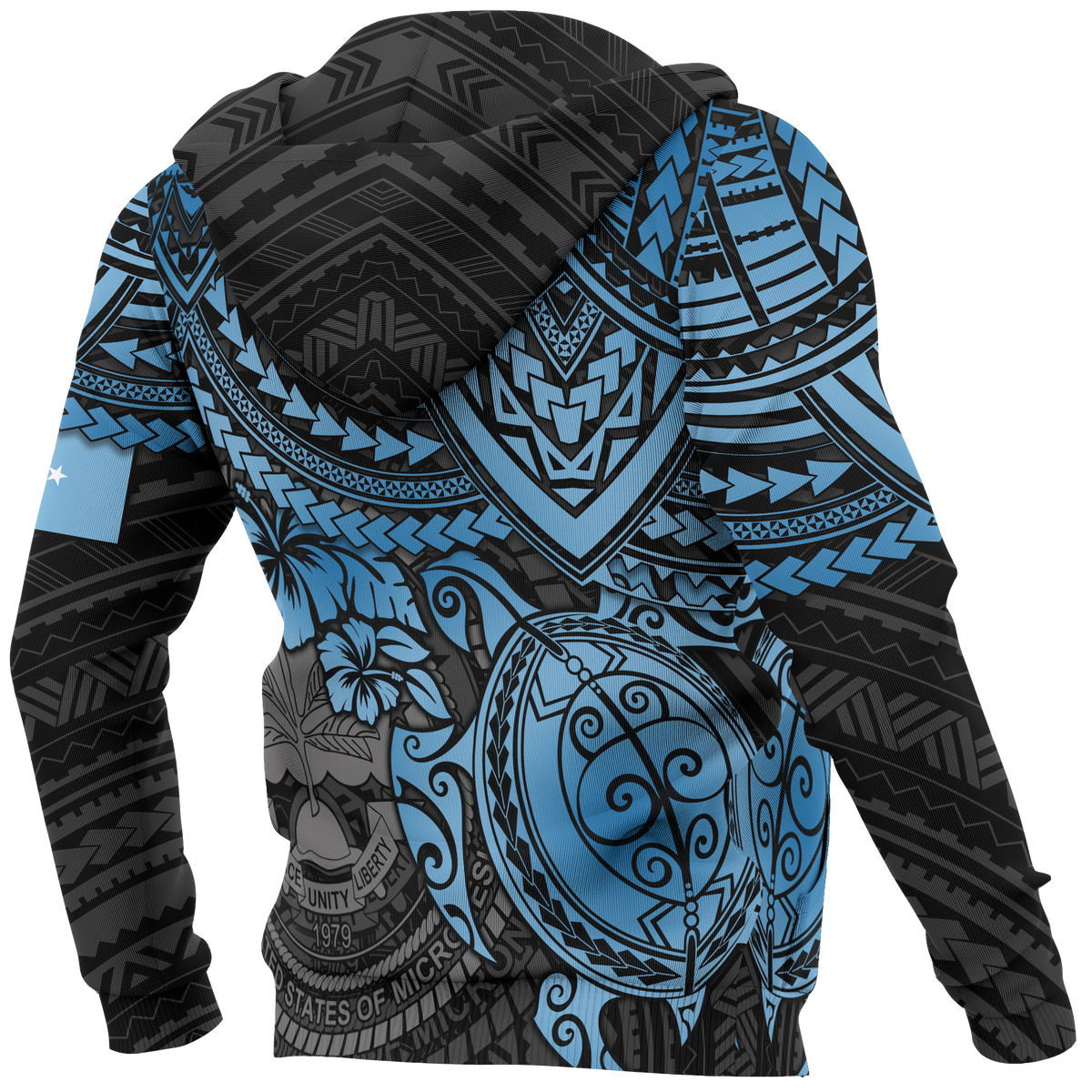 Federated States of Micronesia Hoodie Blue Turtle - Polynesian Pride