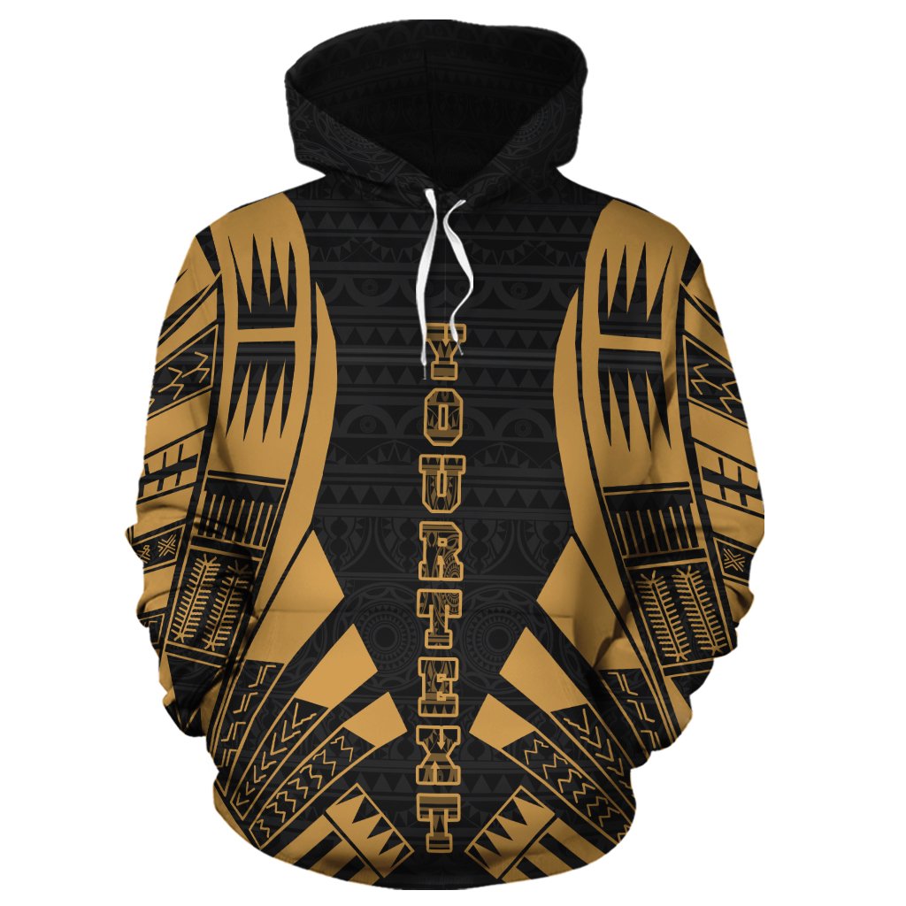 Turtle Polynesian Custom Hoodie Gold Tattoo - Polynesian Pride