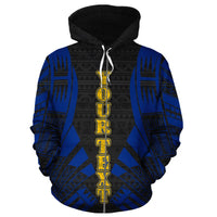 Nauru Polynesian Custom Zip up Hoodie Blue Tattoo - Polynesian Pride