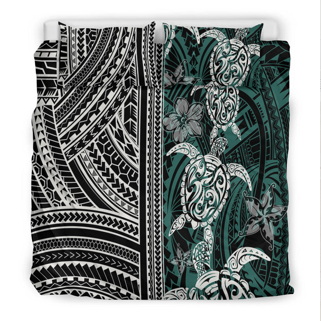 Polynesian Bedding Set - Turtle With Ethnic Motives And Floral Elements - LT20 - Polynesian Pride