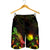 Marshall Islands Polynesian Men's Shorts - Turtle With Blooming Hibiscus Reggae - Polynesian Pride