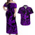 Hawaii Angry Shark Polynesian Matching Dress and Hawaiian Shirt Matching Couples Outfit Unique Style Purple LT8 Purple - Polynesian Pride