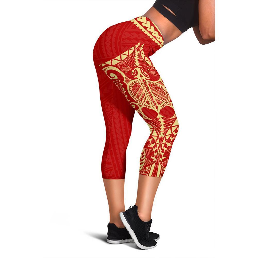 Neo Polynesian Rising 3rd Capris (Red) A6 Women Blue - Polynesian Pride