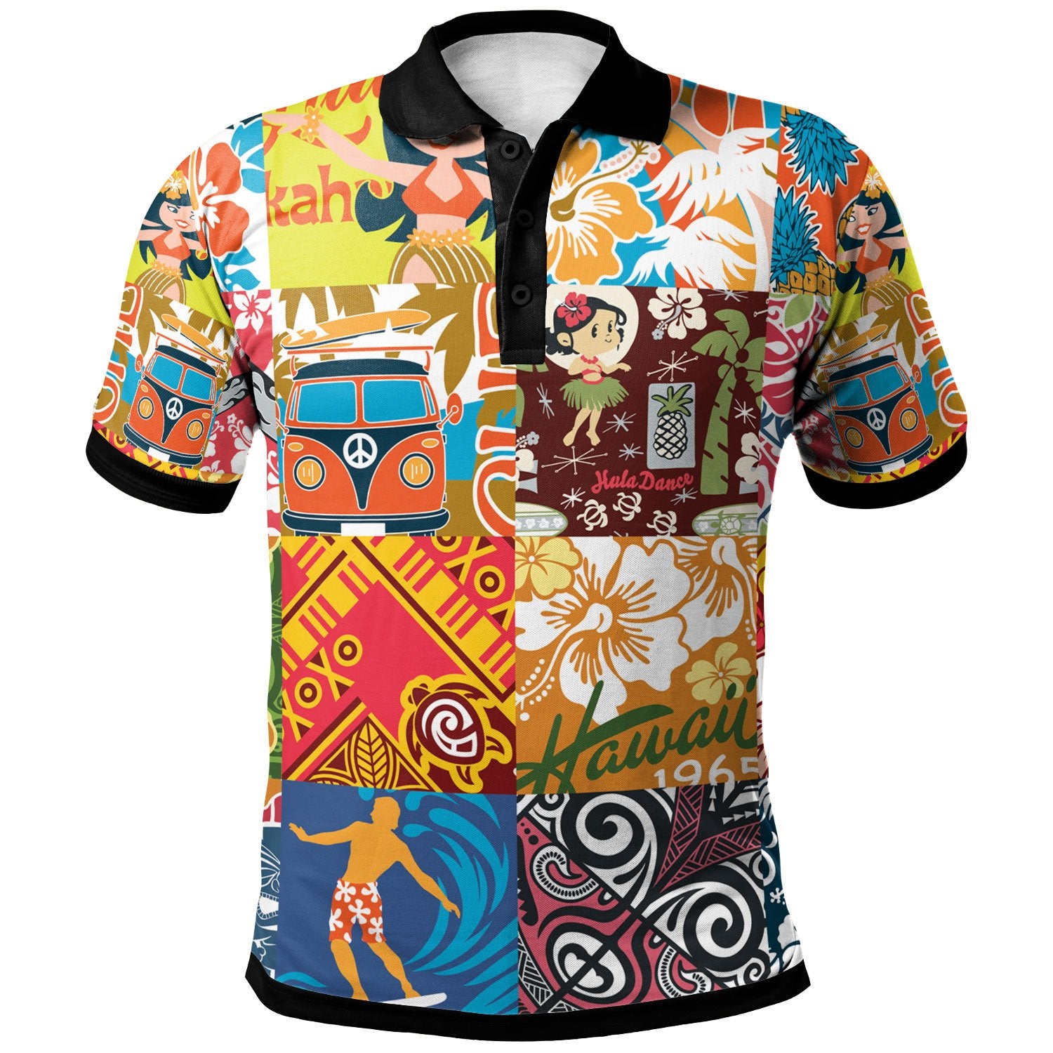 Hawaii Polynesian Polo Shirt Famous Ones In Hawaii Unisex Vintage Color - Polynesian Pride