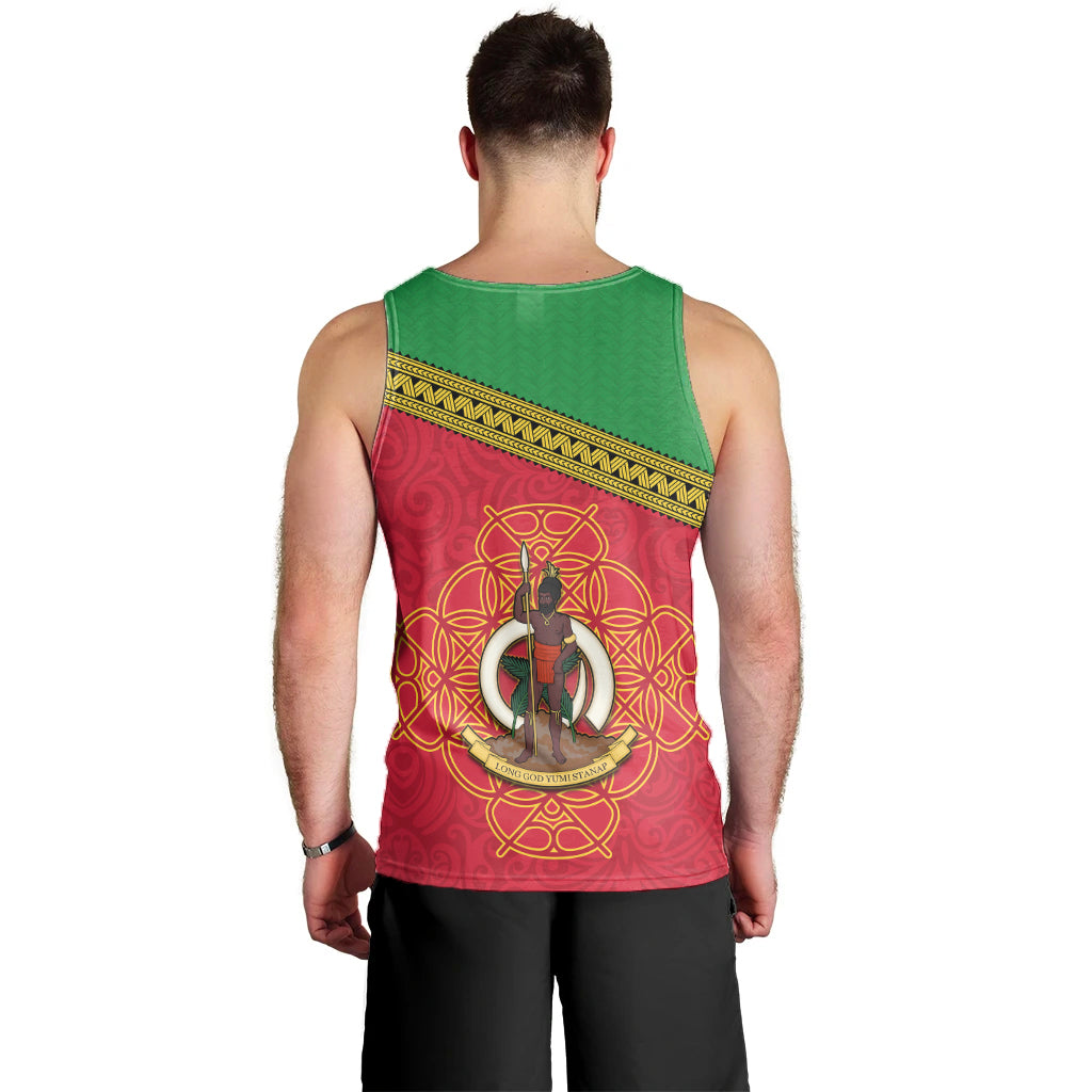 (Custom Personalised) Vanuatu Men Tank Top Pattern Sand Drawing LT13 - Polynesian Pride