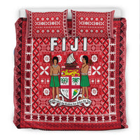 Fiji Bedding Set Pattern - Fijian Tapa Pattern Red LT13 - Polynesian Pride