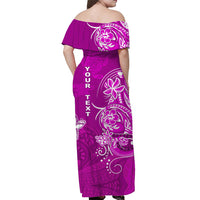 Custom Wallis et Futuna Matching Dress and Hawaiian Shirt Polynesia Pink Sea Turtle and Flowers LT13 - Polynesian Pride