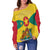 Grenada Women Off Shoulder Power Grenada Mix Coat of Arms LT13 - Polynesian Pride