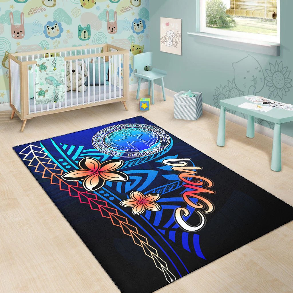 Northern Mariana Islands Area Rug - Vintage Tribal Mountain - Polynesian Pride