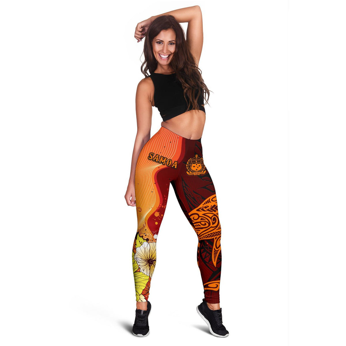 Samoa Women's Leggings - Tribal Tuna Fish - Polynesian Pride
