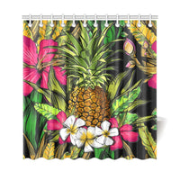 Hawaii Tropical Flowers Pineapple Shower Curtain - Polynesian Pride