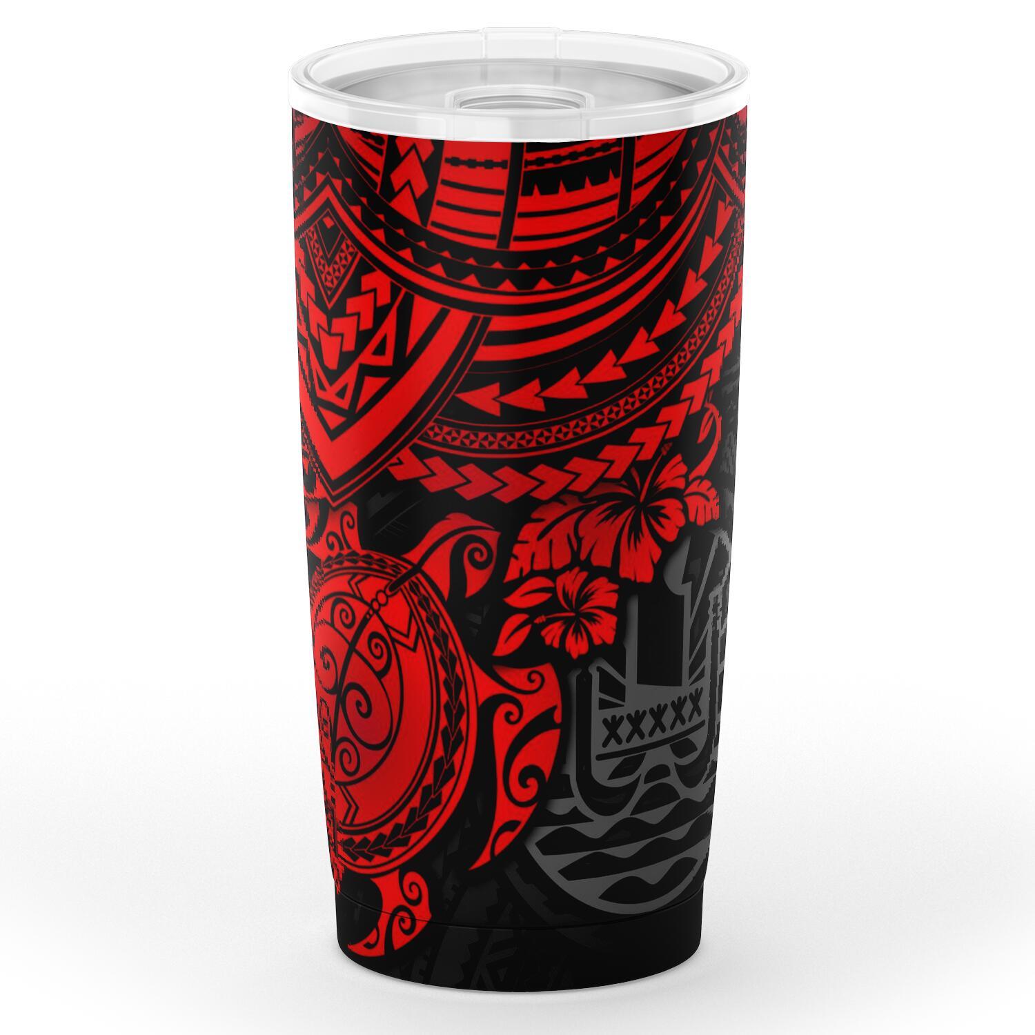 Tahiti Polynesian Tumbler - Red - Polynesian Turtle