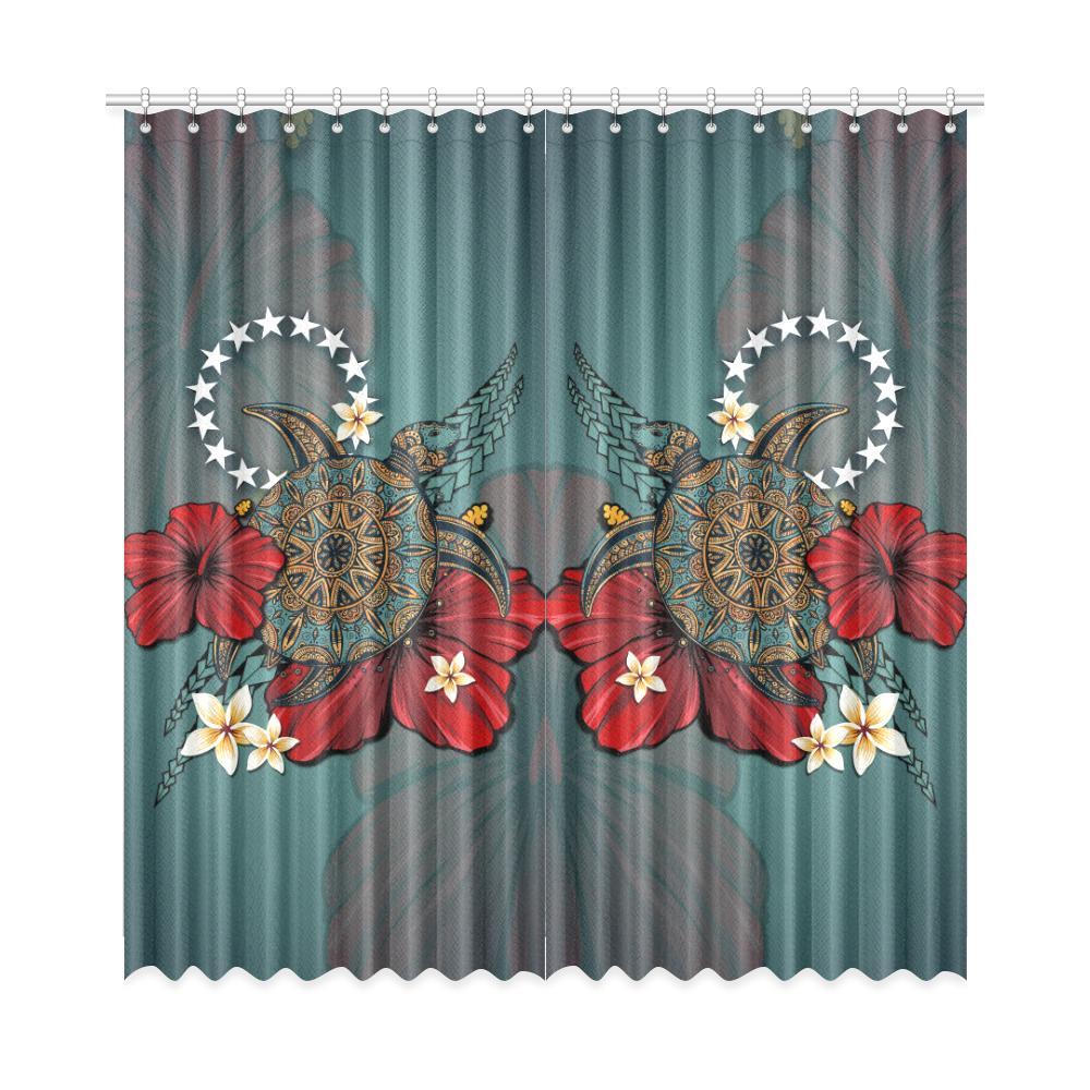 Cook Islands Window Curtain Turtle One Size 52"x108"(Two Piece) Green - Polynesian Pride