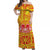 Marquesas Islands Off Shoulder Long Dress Tiki Style Yellow LT13 Long Dress Yellow - Polynesian Pride