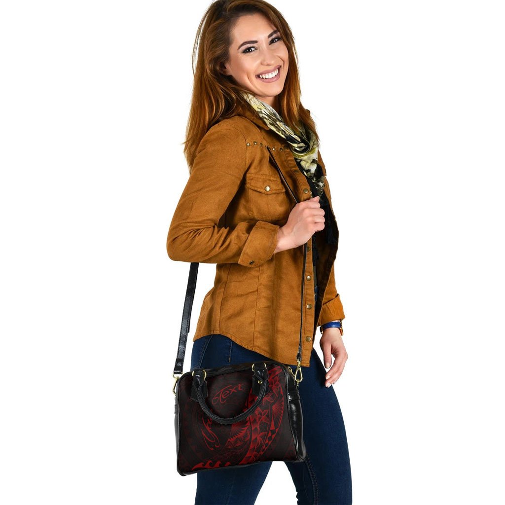 Samoa Shoulder Handbag - Custom Personalised Polynesian Pattern Style Red Color - Polynesian Pride