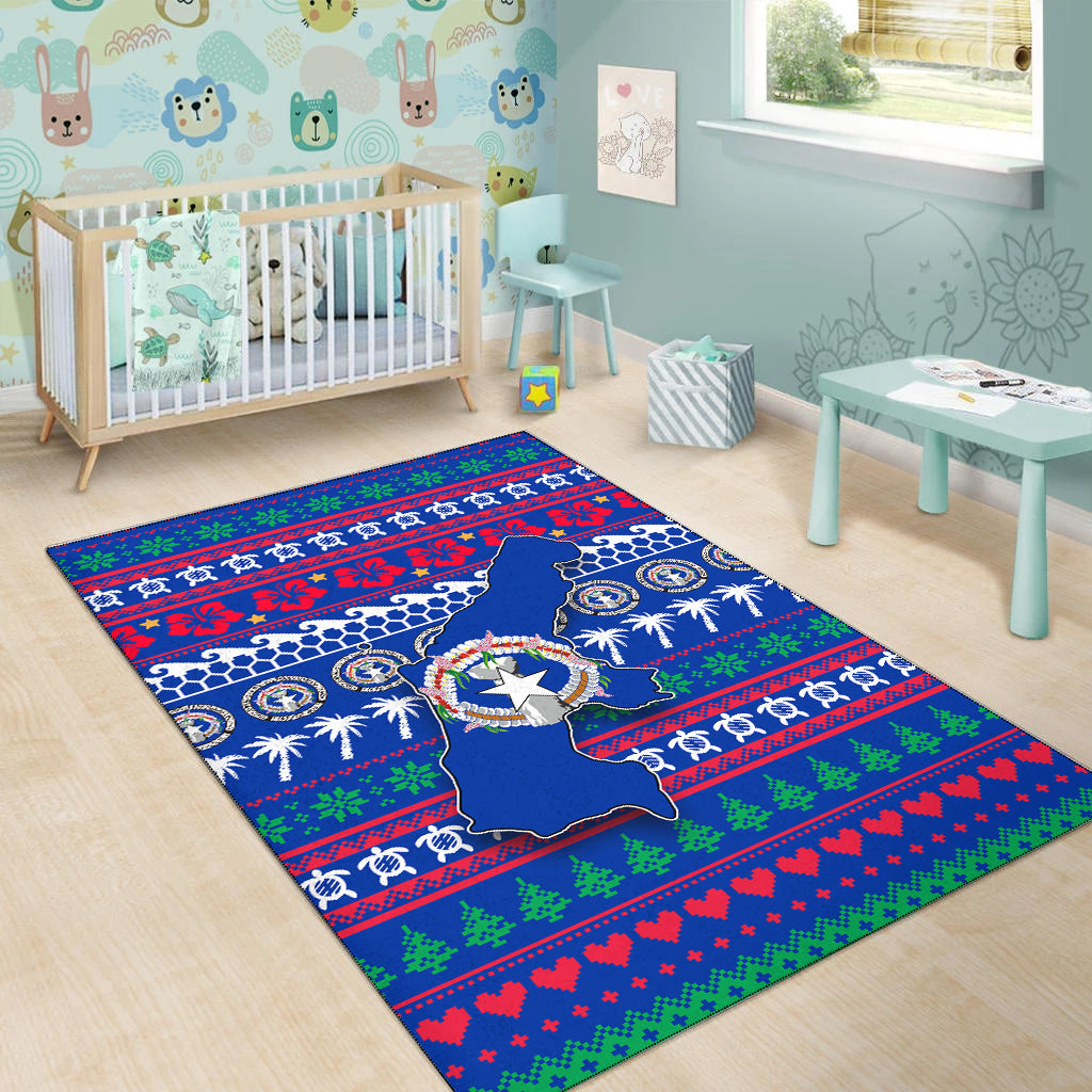 Northern Mariana Islands Christmas Area Rug - Ugly Christmas - LT12 - Polynesian Pride