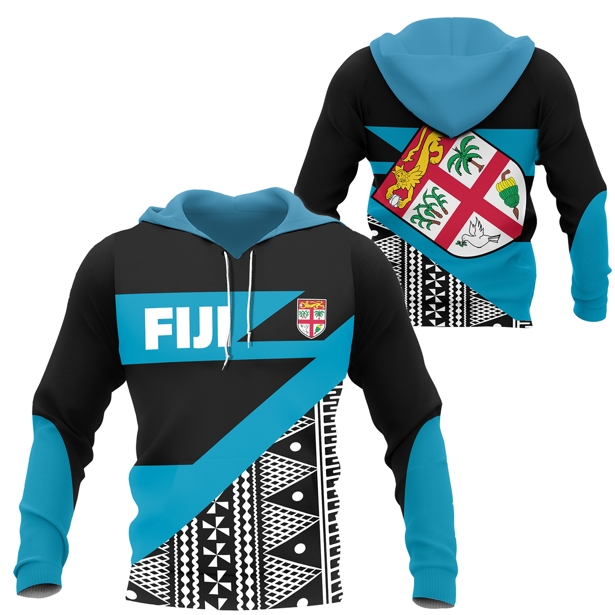 Fiji All Over Hoodie Tapa Firm Style - Polynesian Pride
