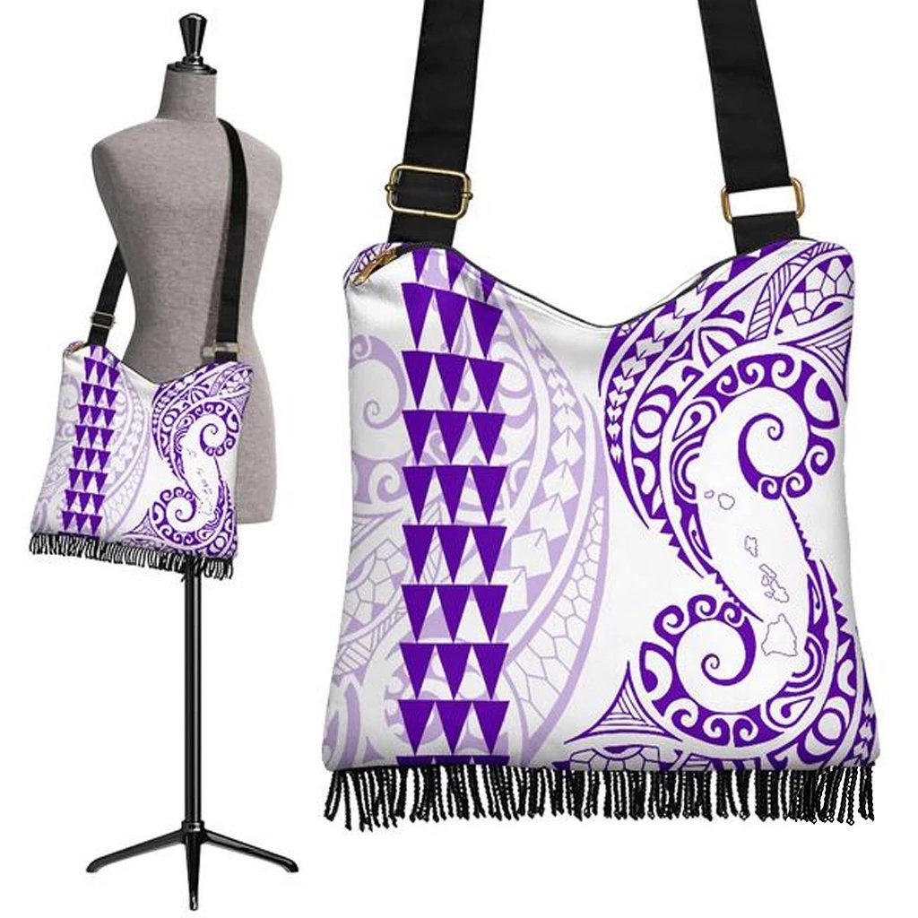 Hawaii Polynesian Crossbody Boho Handbag Purple Crossbody Boho Handbag One Size Purple - Polynesian Pride