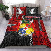 (Custom Personalised) Tonga Bedding Set Tongan Pattern Mix Polynesian LT13 Red - Polynesian Pride