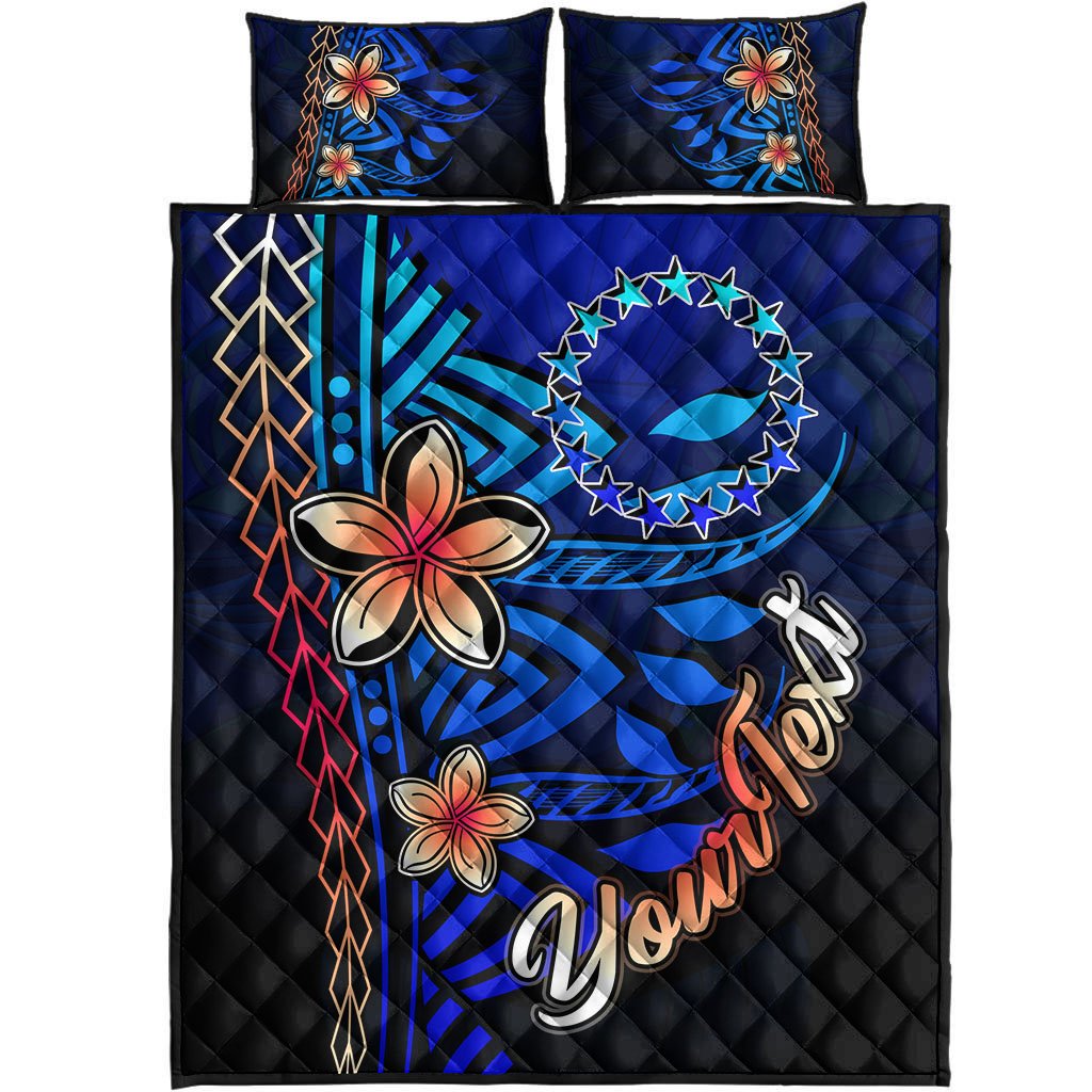Cook Islands Custom Personalised Quilt Bed Set - Vintage Tribal Moutain - Polynesian Pride