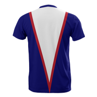 American Samoa T Shirt Eagle Scratch Style Blue - Polynesian Pride