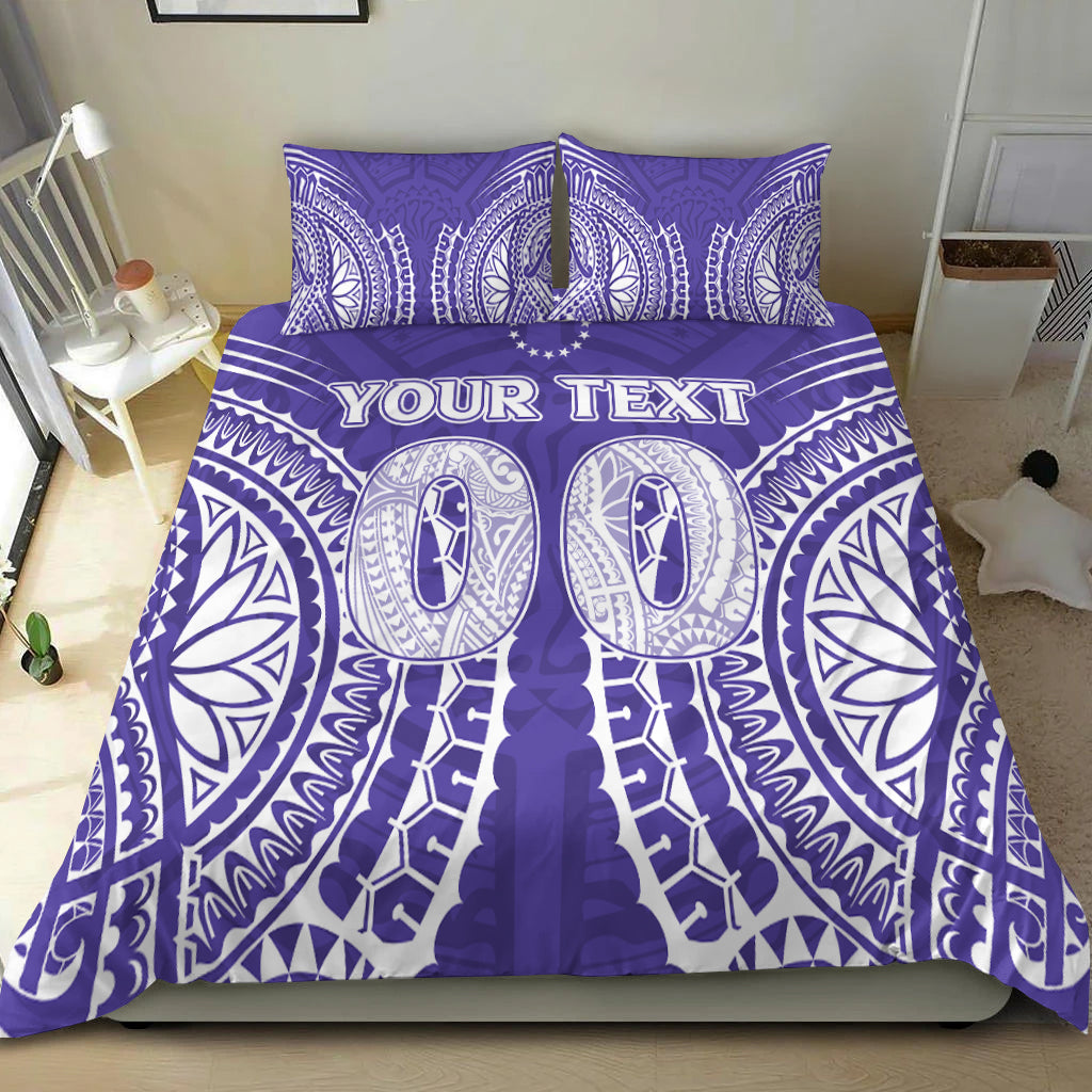 (Custom Personalised) Cook Islands Rarotonga Bedding Set - Purple Tribal Pattern - LT12 - Polynesian Pride