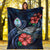 Guam Polynesian Premium Blanket - Blue Turtle Hibiscus - Polynesian Pride