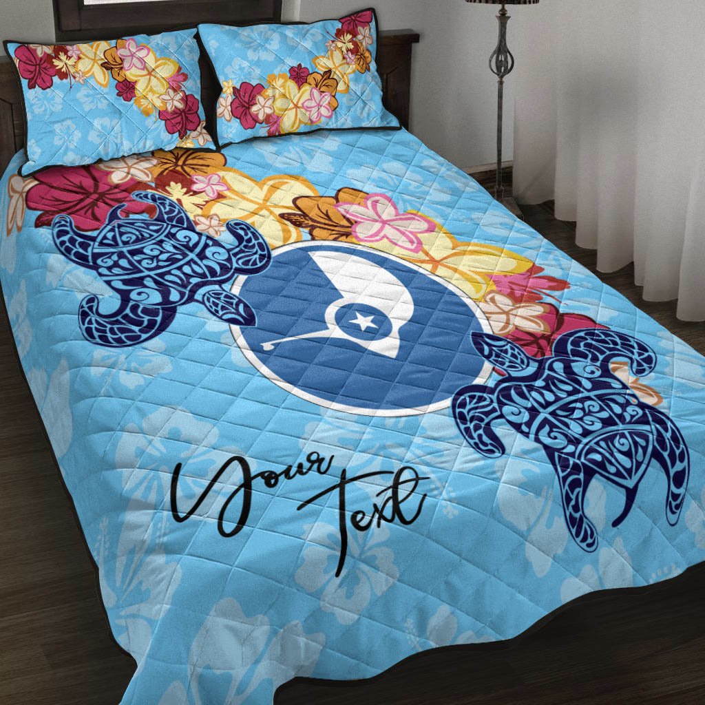 Yap Custom Personalised Quilt Bed Set - Tropical Style Blue - Polynesian Pride