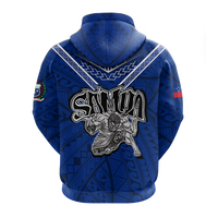 Samoa Zip Hoodie Samoan Warrior Pride LT12 - Polynesian Pride