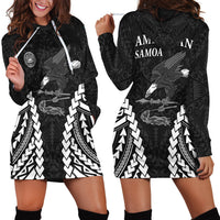 American Samoa Hoodie Dress Eagle mix Polynesian LT13 Black - Polynesian Pride