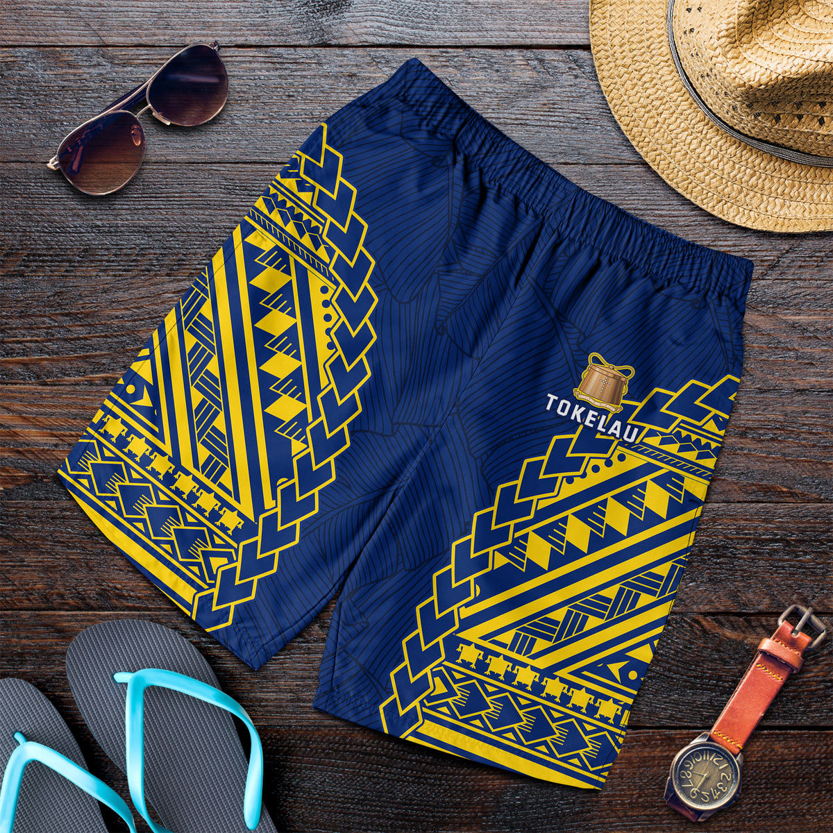 Tokelau Men Shorts Coconut Palm Leaf LT13 - Polynesian Pride