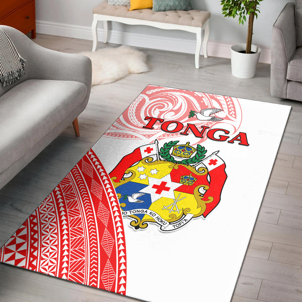 Tonga Area Rug Tongan Pattern Blithesome LT13 Rug Red - Polynesian Pride